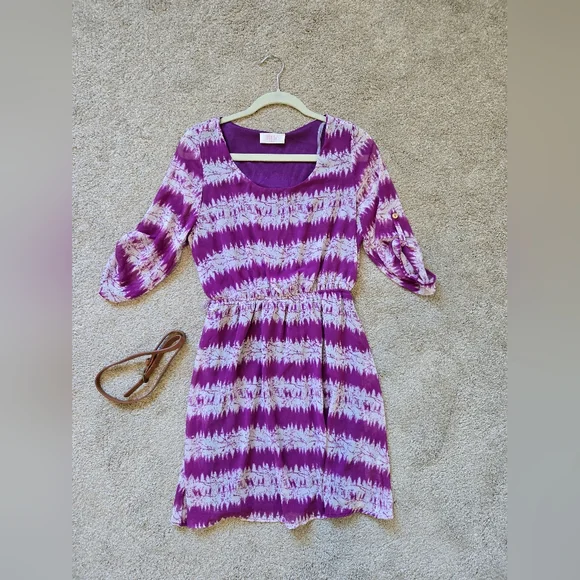 ModCloth/Peach Love California Purple Mountain Dwelling Mini Dress Size M - Picture 7 of 11